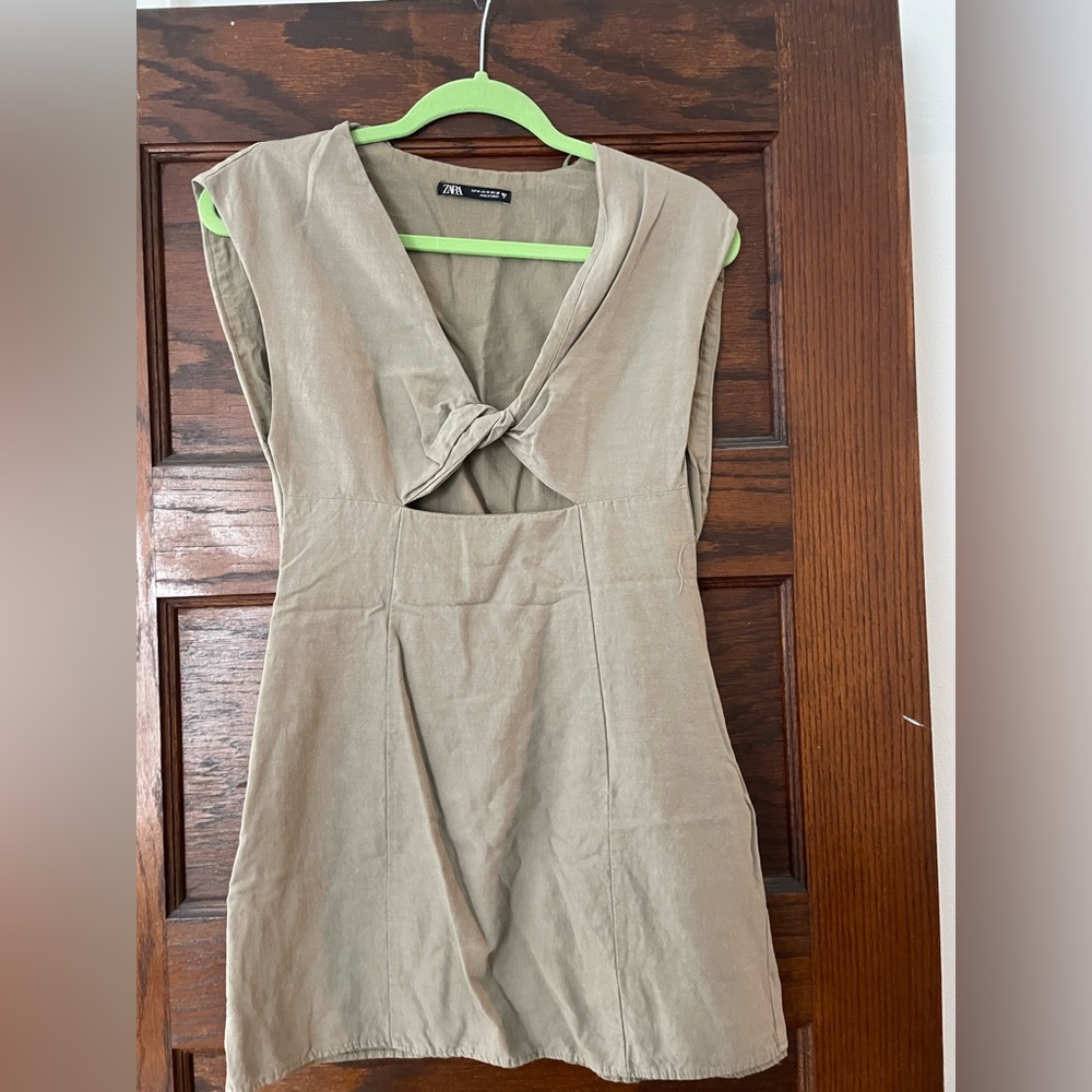 Zara green cutout dress